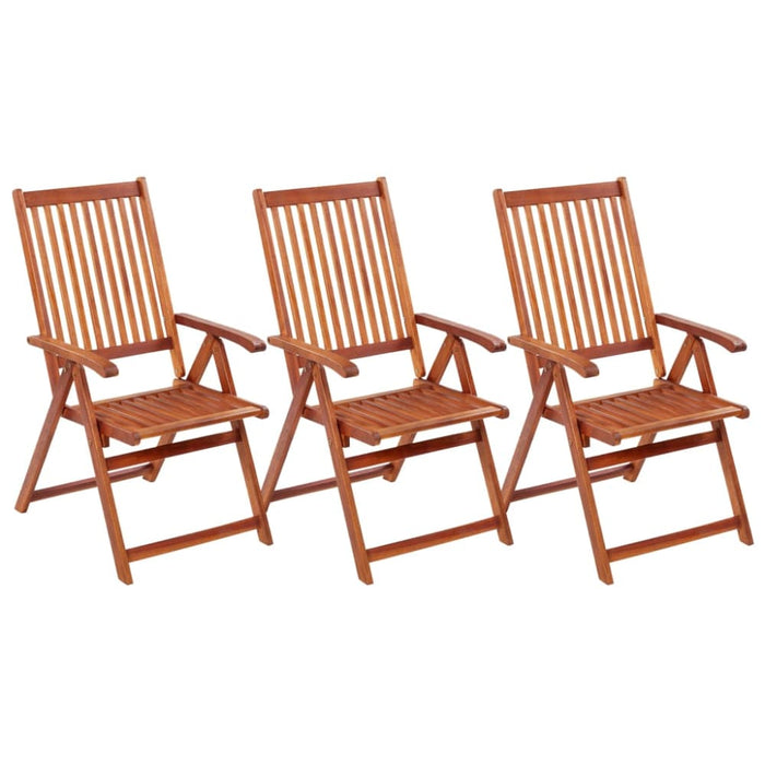 Folding Garden Chairs 3 Pcs Solid Acacia Wood Tobxkt