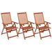 Folding Garden Chairs 3 Pcs Solid Acacia Wood Tobxkt