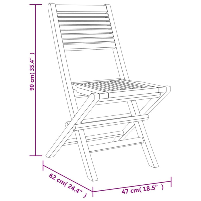 Folding Garden Chairs 4 Pcs 47x62x90 Cm Solid Wood Teak