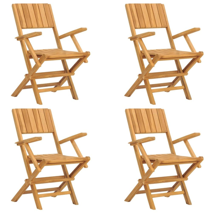 Folding Garden Chairs 4 Pcs 55x61x90 Cm Solid Wood Teak