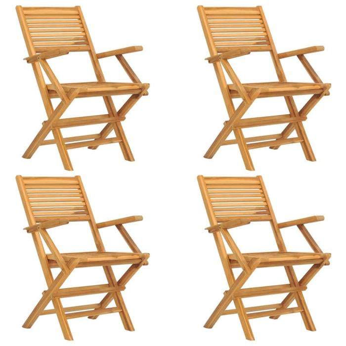 Folding Garden Chairs 4 Pcs 55x62x90 Cm Solid Wood Teak