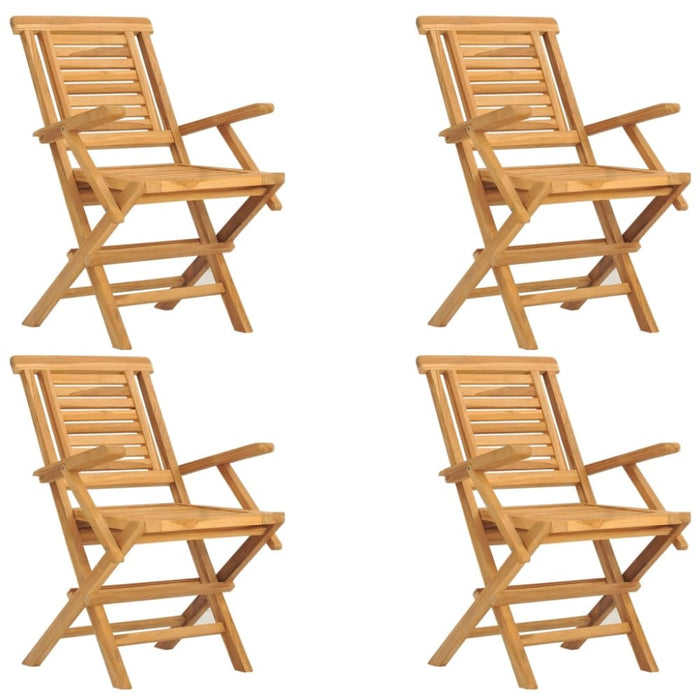 Folding Garden Chairs 4 Pcs 56x63x90 Cm Solid Wood Teak