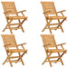 Folding Garden Chairs 4 Pcs 56x63x90 Cm Solid Wood Teak