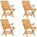 Folding Garden Chairs 4 Pcs 61x67x90 Cm Solid Wood Teak