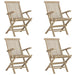 Folding Garden Chairs 4 Pcs Grey 56x61x89 Cm Solid Wood