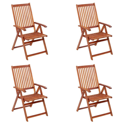 Folding Garden Chairs 4 Pcs Solid Acacia Wood Tblppop