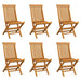 Folding Garden Chairs 6 Pcs Solid Teak Wood Tblppxi