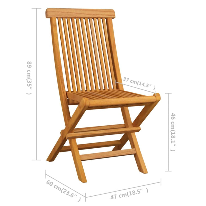 Folding Garden Chairs 6 Pcs Solid Teak Wood Tblppxi