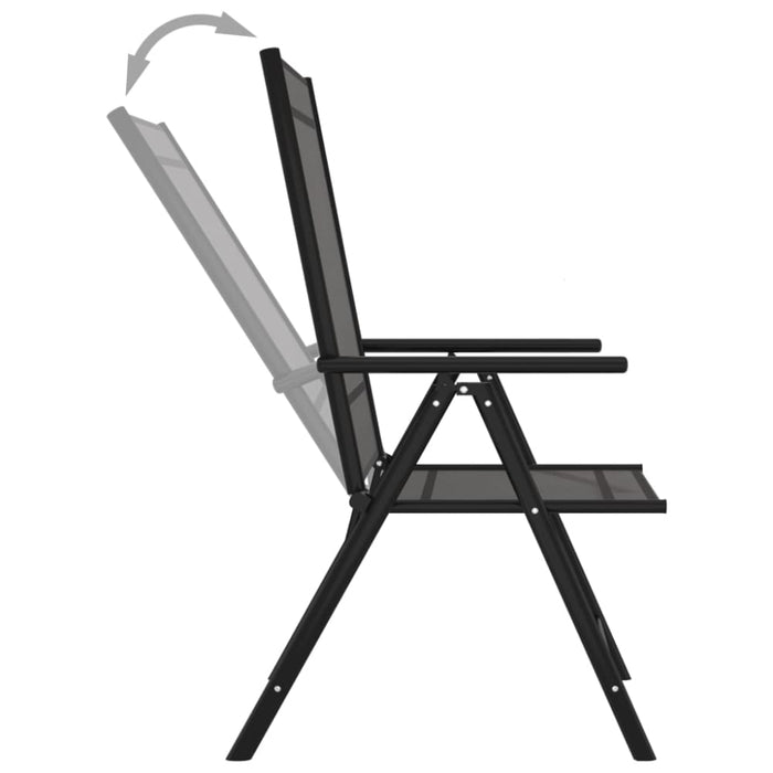 Folding Garden Chairs 6 Pcs Textilene Black Toxoik