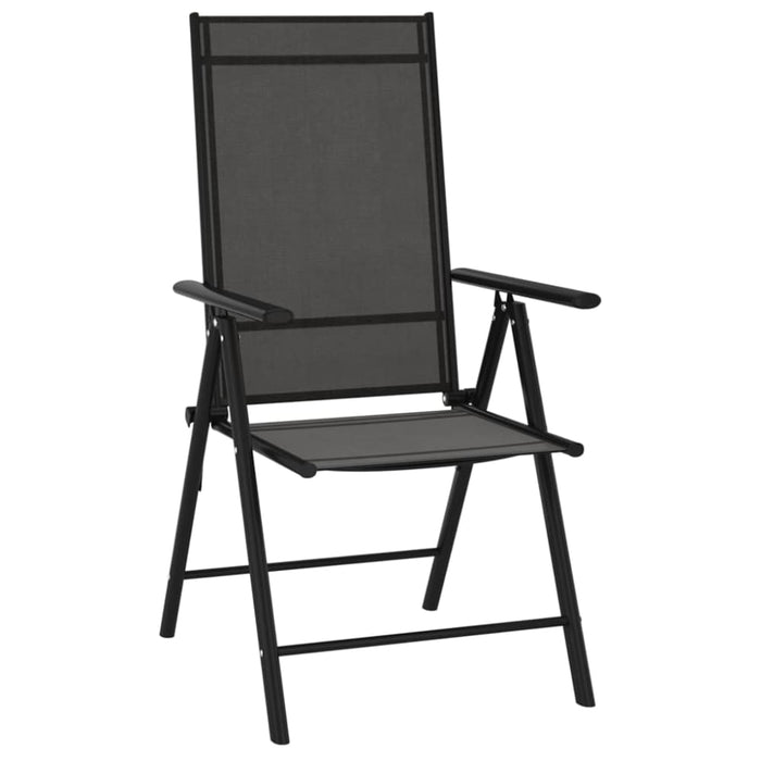 Folding Garden Chairs 6 Pcs Textilene Black Toxoik