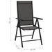 Folding Garden Chairs 6 Pcs Textilene Black Toxoik