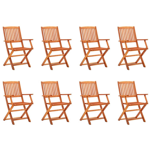 Folding Garden Chairs 8 Pcs Solid Eucalyptus Wood Tbnioan