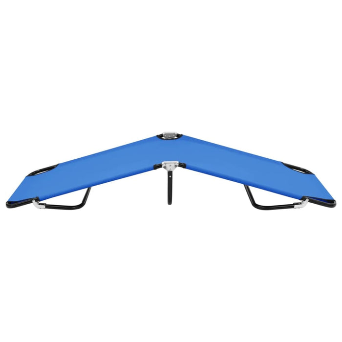 Folding Sun Lounger Blue Steel Aiipa