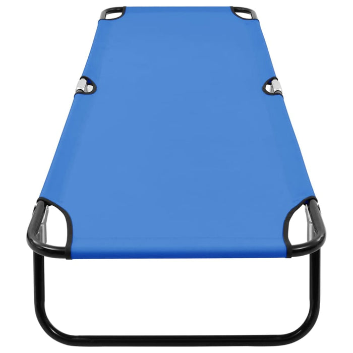 Folding Sun Lounger Blue Steel Aiipa