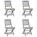 Folding Outdoor Chairs 4 Pcs With Cushions Solid Acacia