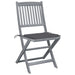 Folding Outdoor Chairs 4 Pcs With Cushions Solid Acacia