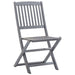 Folding Outdoor Chairs 4 Pcs With Cushions Solid Acacia