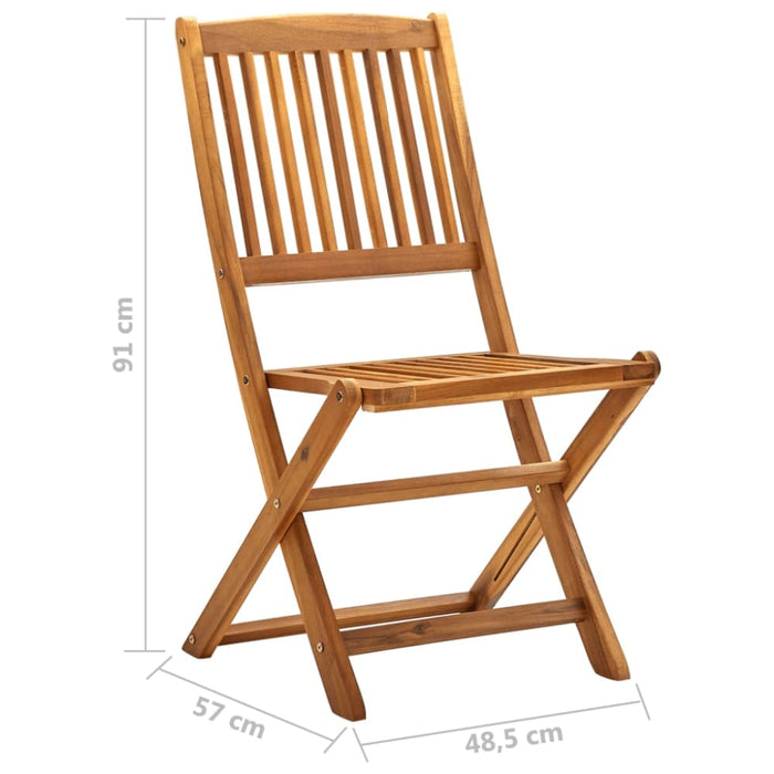 Folding Outdoor Chairs 4 Pcs Solid Acacia Wood Altab