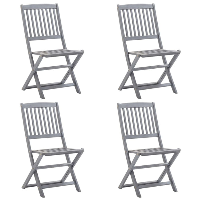 Folding Outdoor Chairs 4 Pcs Solid Acacia Wood Alttl