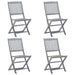 Folding Outdoor Chairs 4 Pcs Solid Acacia Wood Alttl