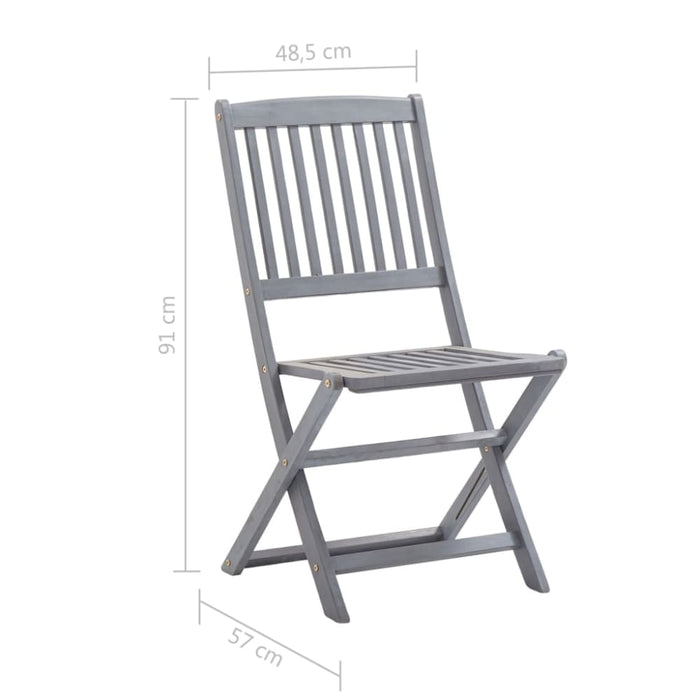 Folding Outdoor Chairs 4 Pcs Solid Acacia Wood Alttl