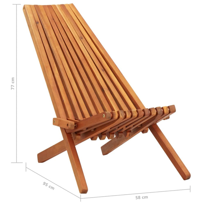 Folding Outdoor Lounge Chairs 2 Pcs Solid Acacia Wood Apkip