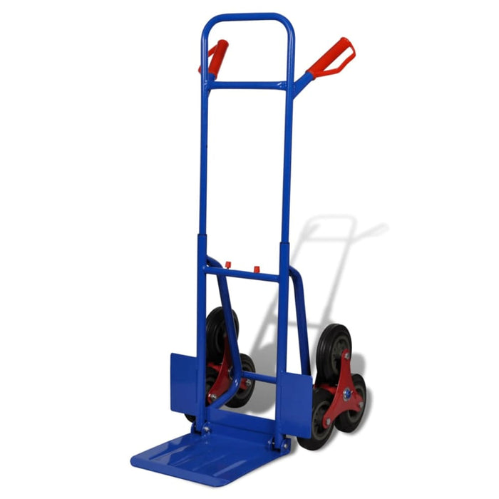 Folding Sack Truck With 6 Wheels Blue Oabpox