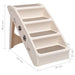 Folding Dog Stairs Cream 62x40x49.5 Cm