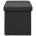 Folding Storage Bench Black Faux Linen Ttniko