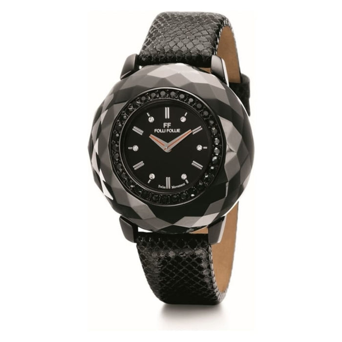 Folli Follie Wf0e046ssk Ladies Quartz Watch Black 38mm