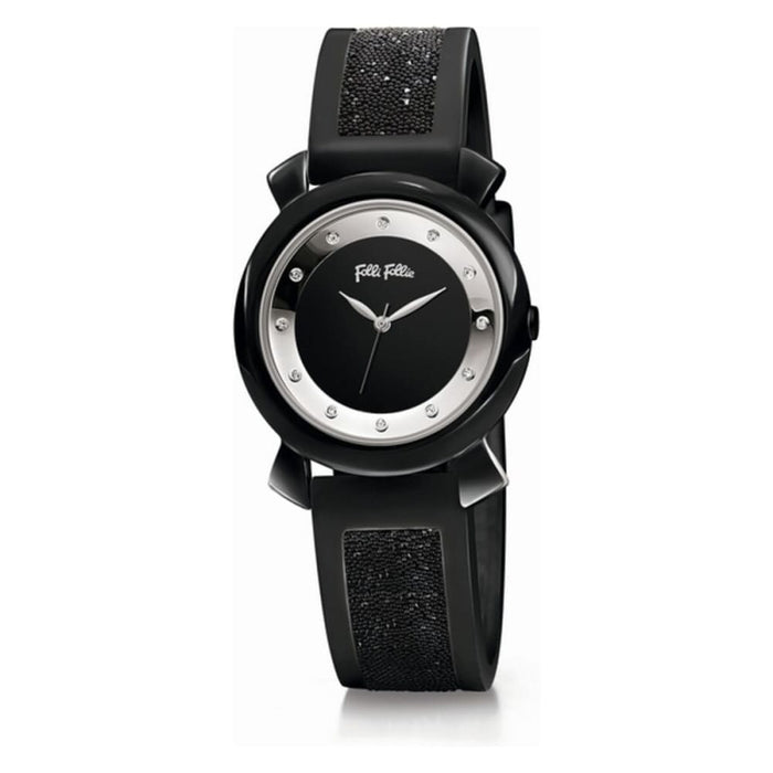 Folli Follie Wf15t013zsk Ladies Quartz Watch Black 28mm