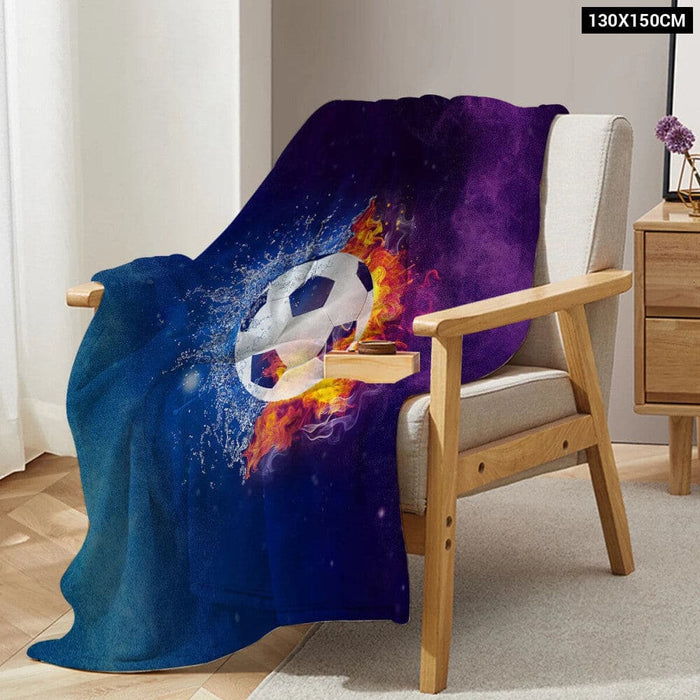 Football Fire And Water Throw Blanket