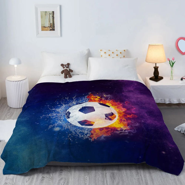 Football Fire And Water Throw Blanket