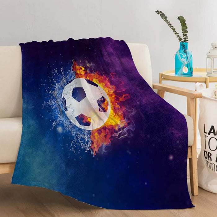 Football Fire And Water Throw Blanket