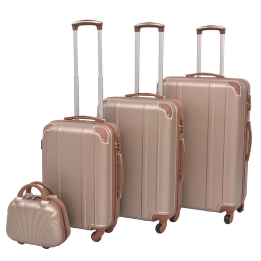 Four Piece Hardcase Trolley Set Champagne Kookt