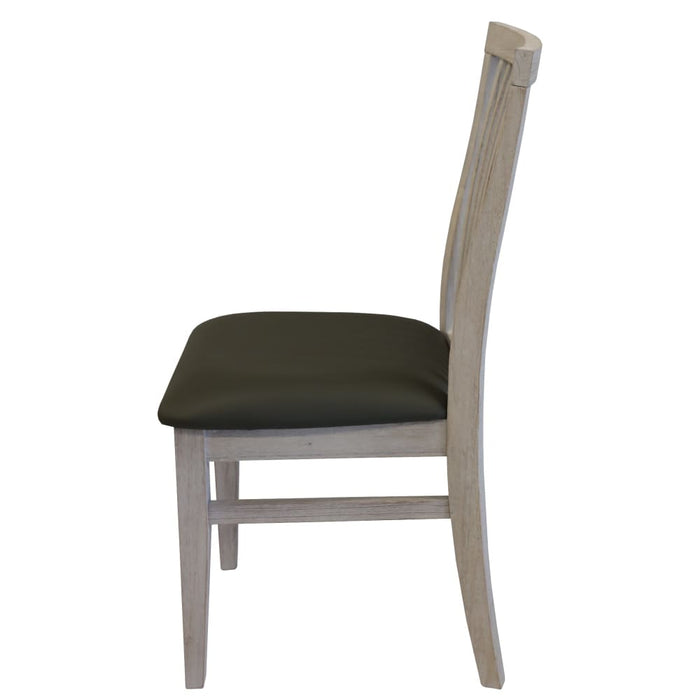 Foxglove Pu Seat Dining Chair Set Of 2 Solid Ash Wood