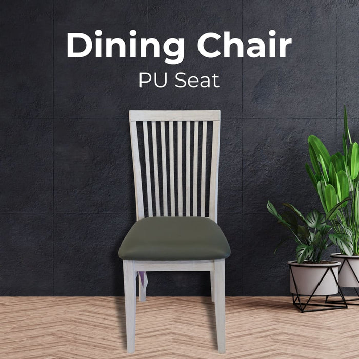 Foxglove Pu Seat Dining Chair Set Of 2 Solid Ash Wood