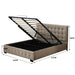 Bed Frame Base with Gas Lift Queen Size Platform Fabric