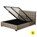 Bed Frame Base with Gas Lift Queen Size Platform Fabric
