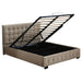 Bed Frame Base with Gas Lift Queen Size Platform Fabric
