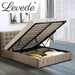 Bed Frame Base with Gas Lift Queen Size Platform Fabric