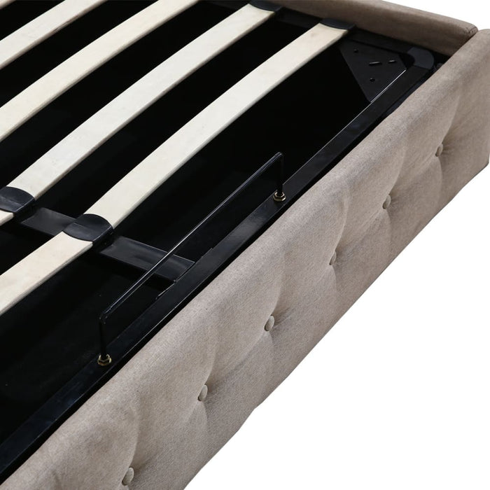 Bed Frame Base with Gas Lift Queen Size Platform Fabric