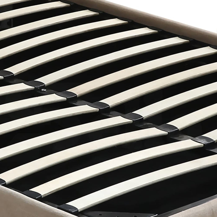 Bed Frame Base with Gas Lift Queen Size Platform Fabric