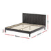 Bed Frame King Base w Rgb Led Lights Charge Ports Black