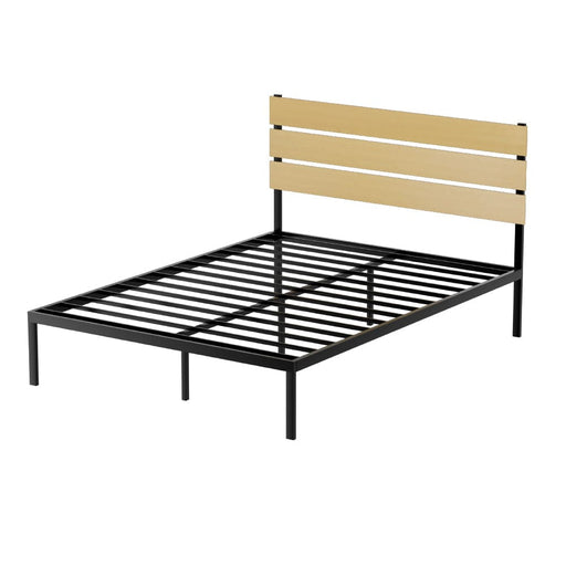 Bed Frame Metal Base Queen Size Platform Foundation Black