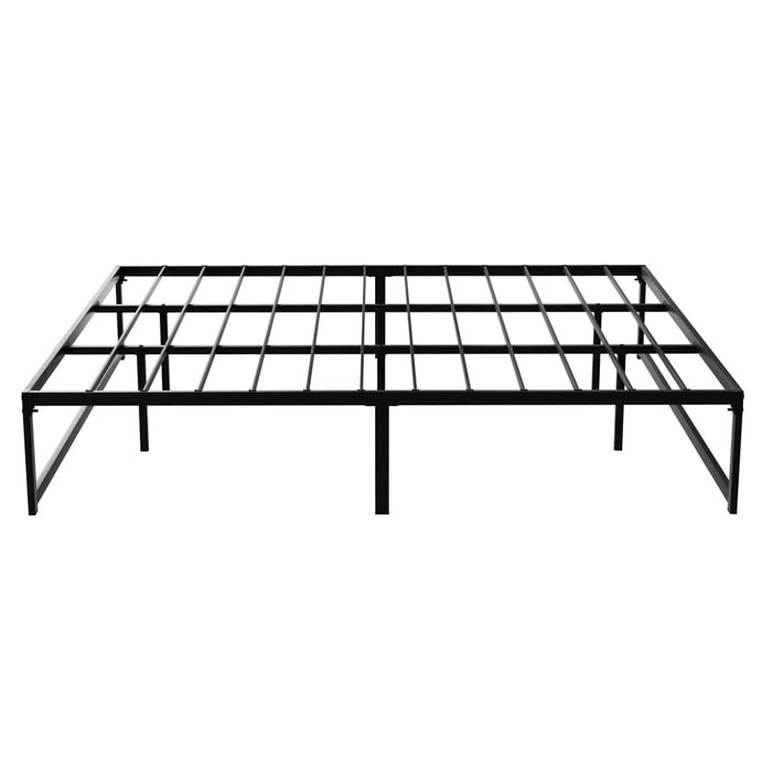Bed Frame Metal Platform King Size Base Mattress Black Tino