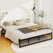Bed Frame Metal Platform King Size Base Mattress Black Tino