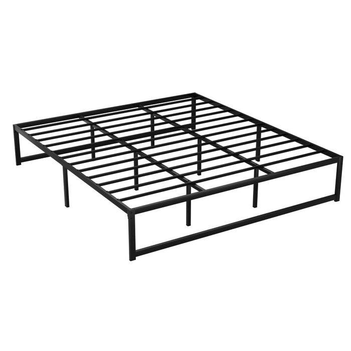Bed Frame Metal Platform King Size Base Mattress Black Tino