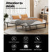 Bed Frame Metal Platform King Size Base Mattress Black Tino