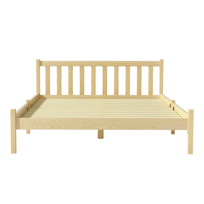 Bed Frame Wooden Double Size Base Pine Timber Mattress
